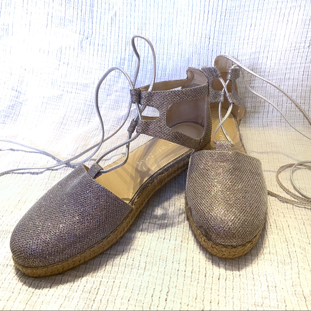 Stuart Weitzman Walkmyway Sparkle Wrap Espadrille
